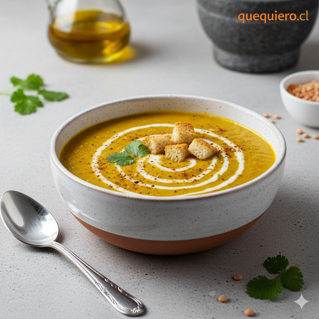 Crema de Lentejas al Curry y Coco (Sin Gluten & Vegana)