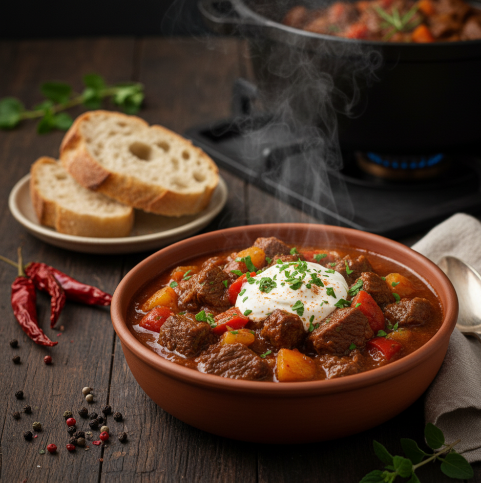 Goulash de Carne de Res Tradicional para 2 o 3 porciones